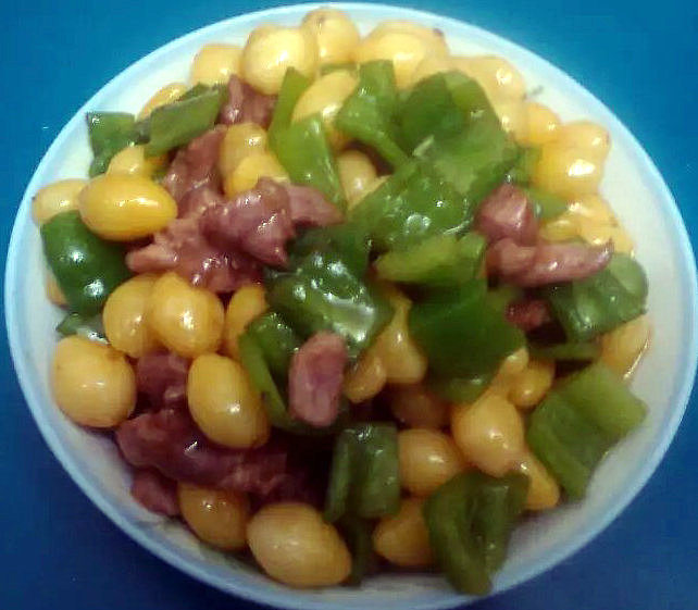 白果青椒炒肉丁